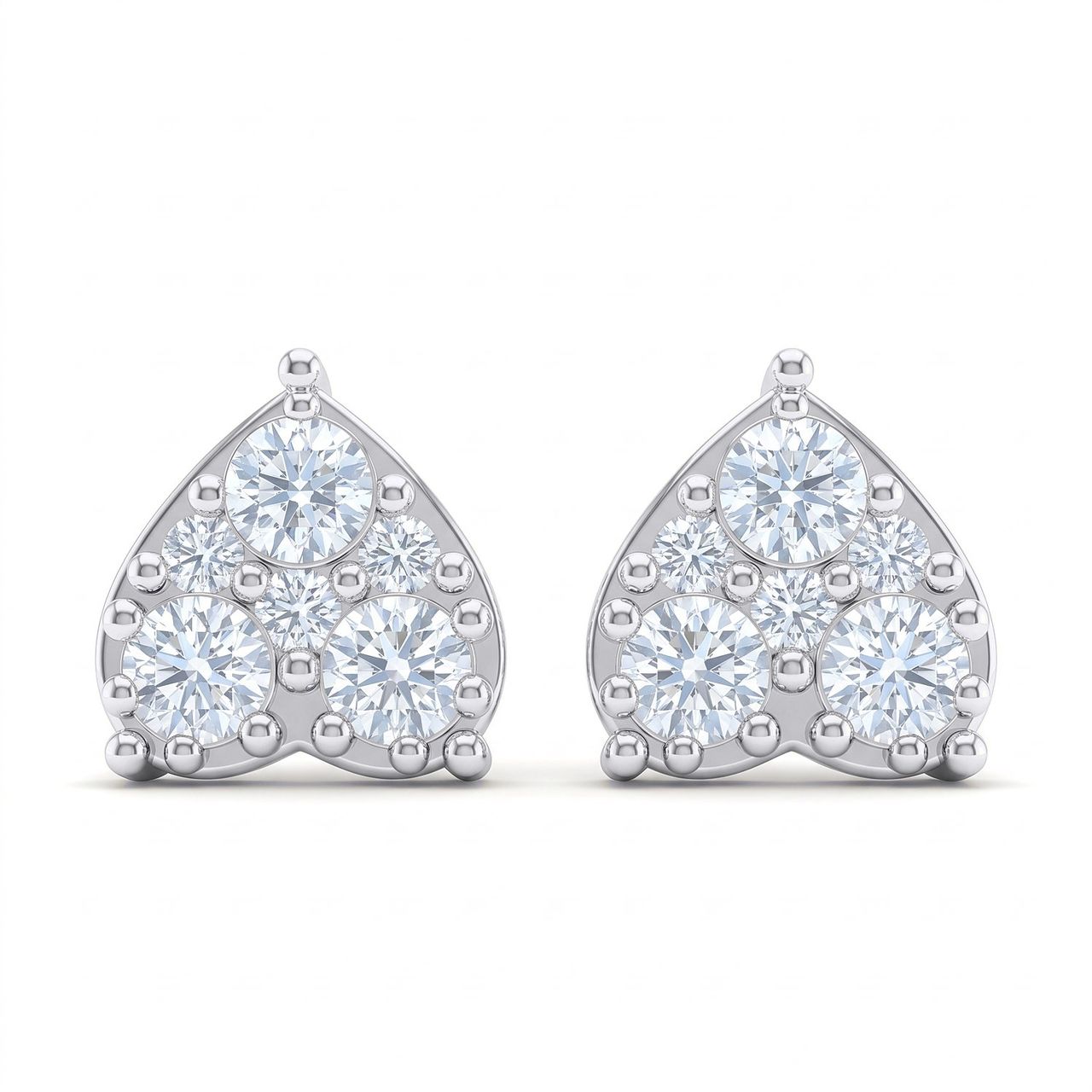 2.30 ct EF VS Lab Grown DIamond Cluster Earrings in 14k White Gold - Fine Jewelry by JewelWeSell