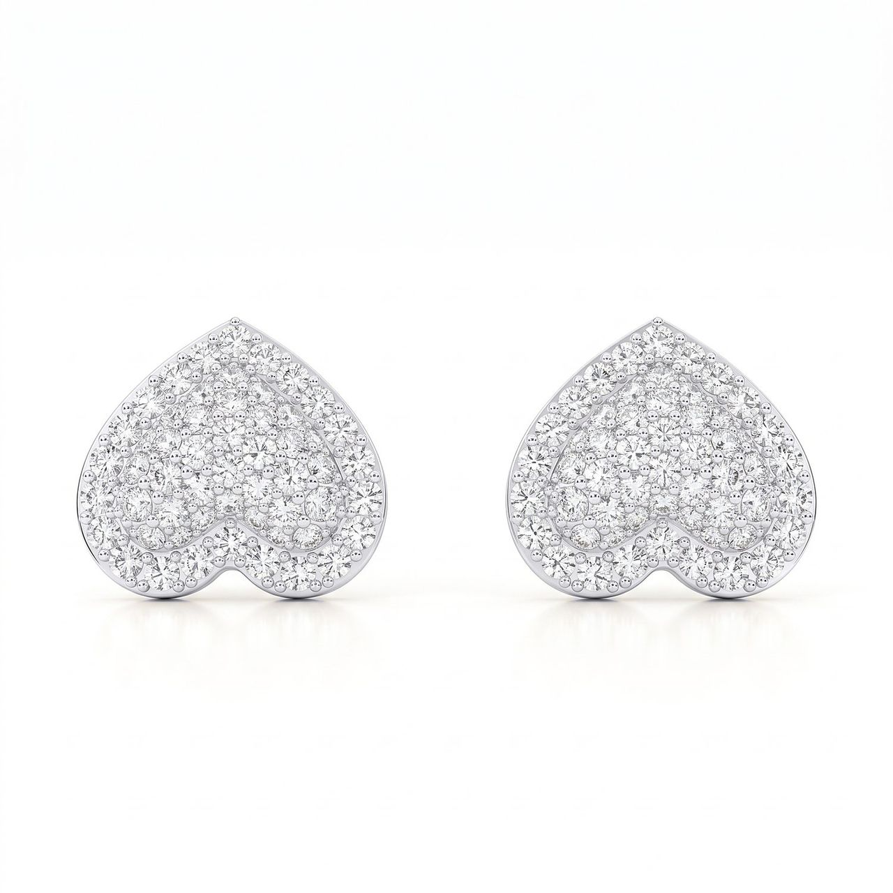 1.15 ct EF VS Lab Grown DIamond Micropave Earrings in 14k White Gold - Fine Jewelry by JewelWeSell