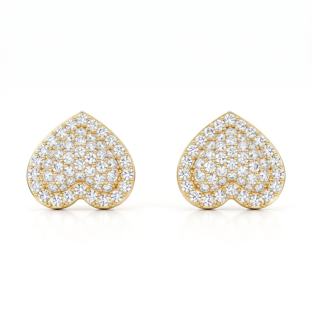 1.15 ct EF VS Lab Grown DIamond Micropave Earrings in 14k Yellow Gold - Fine Jewelry by JewelWeSell