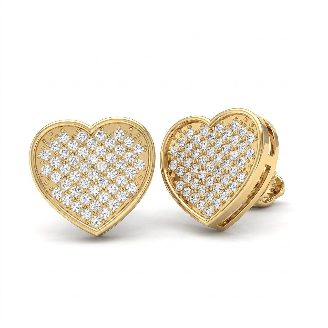 0.40 ct EF VS Lab Grown DIamond Micropave Earrings in 14k Yellow Gold - Fine Jewelry by JewelWeSell