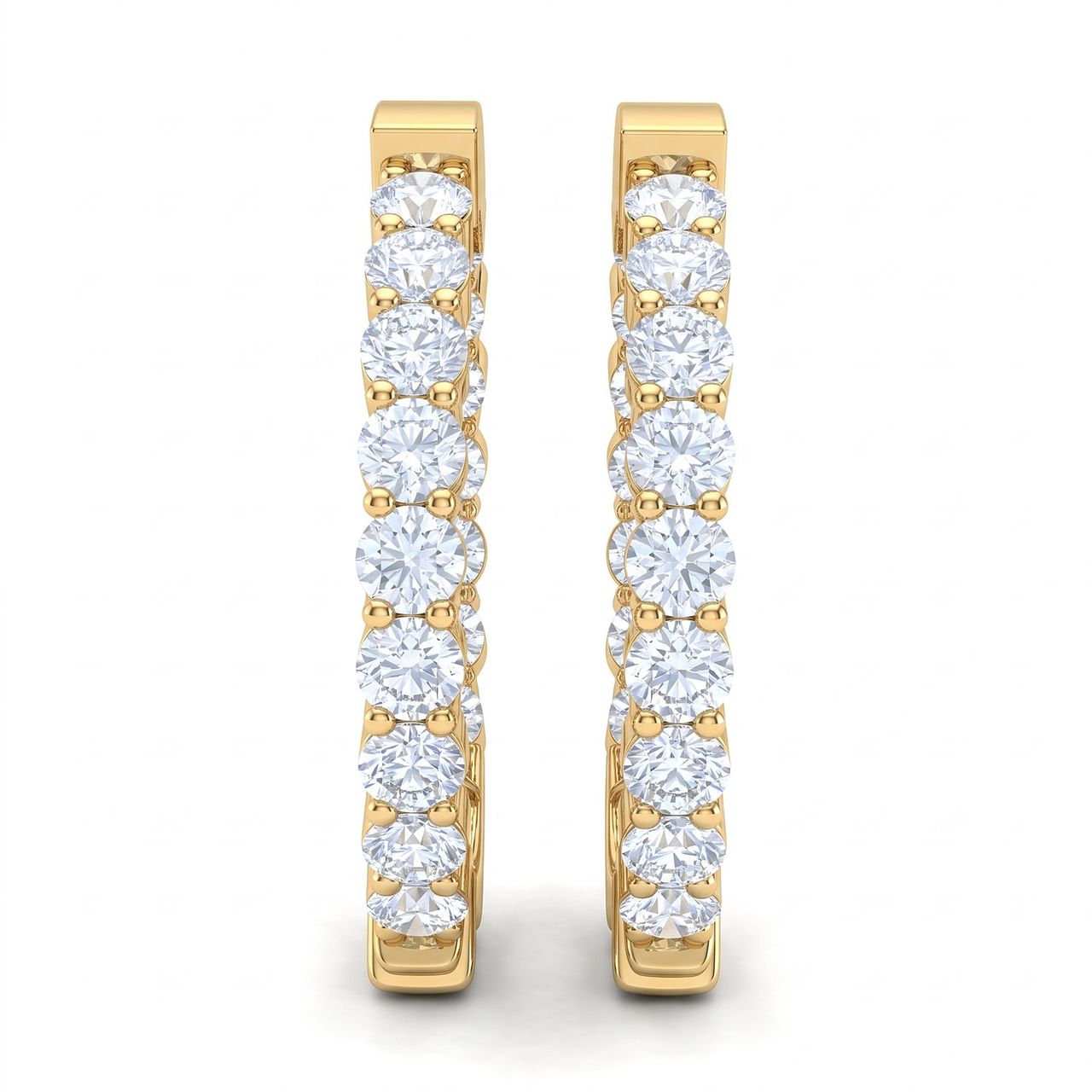 1.10 ct EF VS Lab Grown DIamond Hoops Earrings in 14k Yellow Gold - Fine Jewelry by JewelWeSell