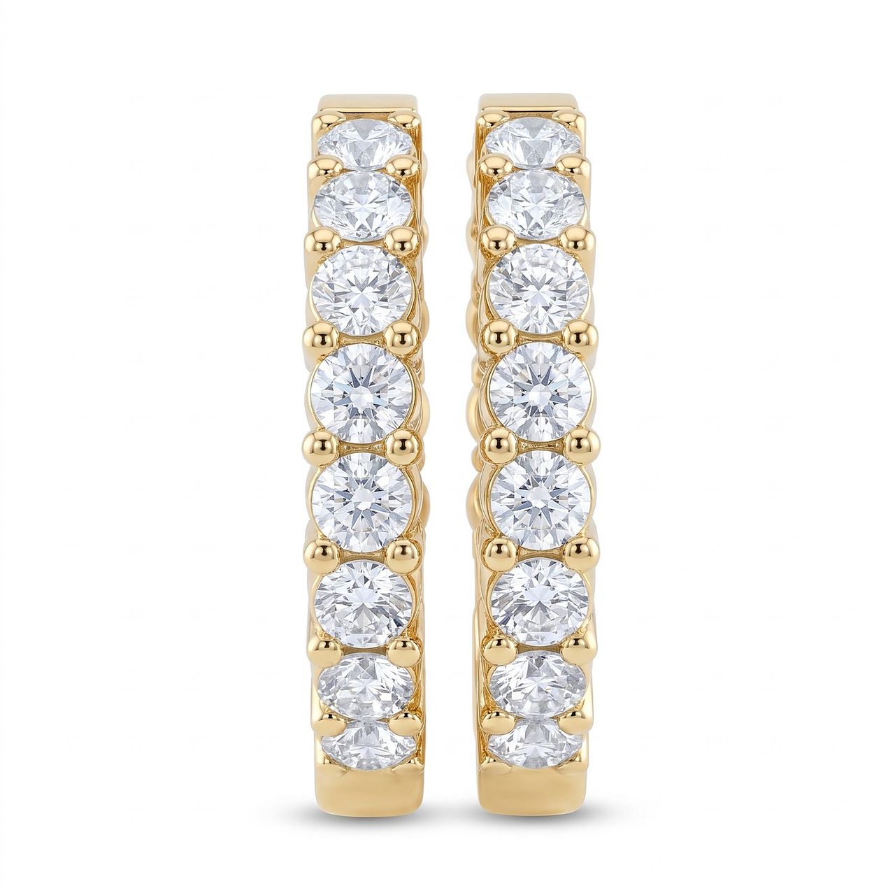 4.40 ct EF VS Lab Grown DIamond Hoops Earrings in 10k Yellow Gold - Fine Jewelry by JewelWeSell
