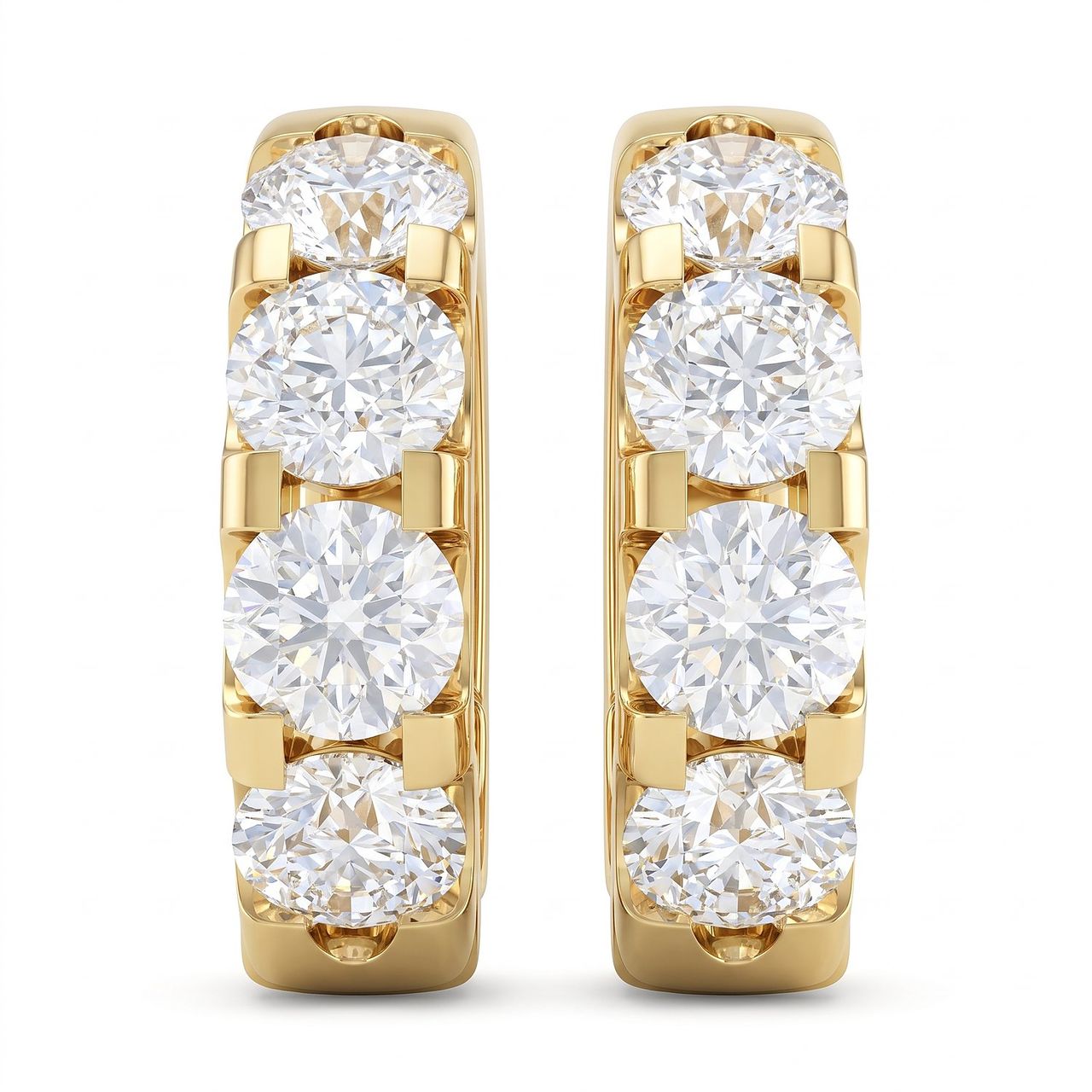 0.90 ct EF VS Lab Grown DIamond Huggies Earrings in 14k Yellow Gold - Fine Jewelry by JewelWeSell