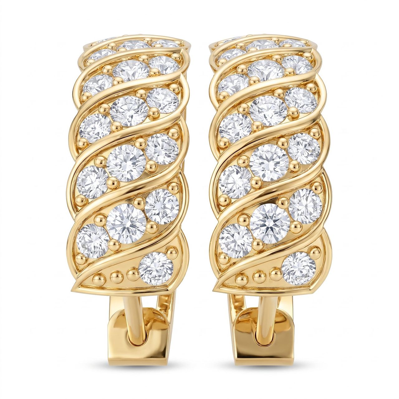 0.60 ct EF VS Lab Grown DIamond Huggies Earrings in 14k Yellow Gold - Fine Jewelry by JewelWeSell