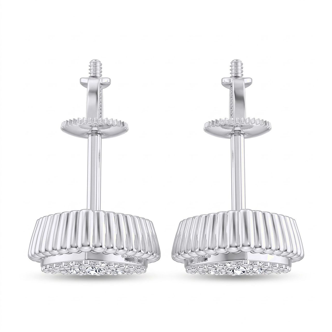 0.35 ct EF VS Lab Grown DIamond Cluster Earrings in 14k White Gold - Fine Jewelry by JewelWeSell