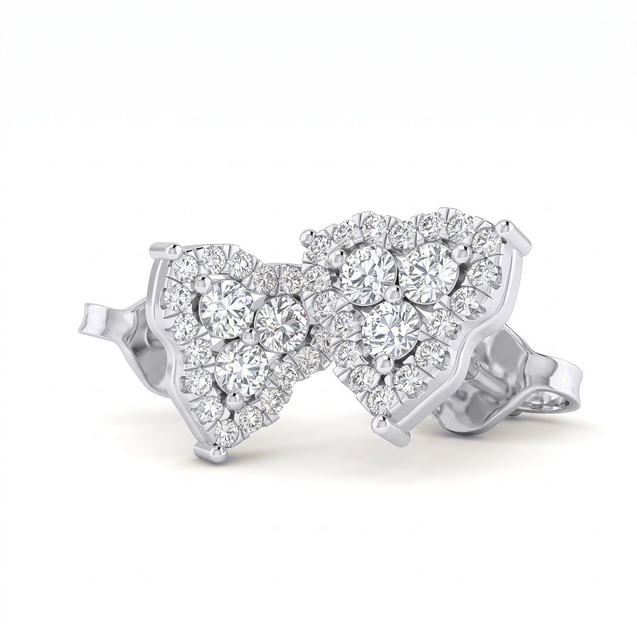 0.40 ct EF VS Lab Grown DIamond Halo Earrings in 14k White Gold - Fine Jewelry by JewelWeSell