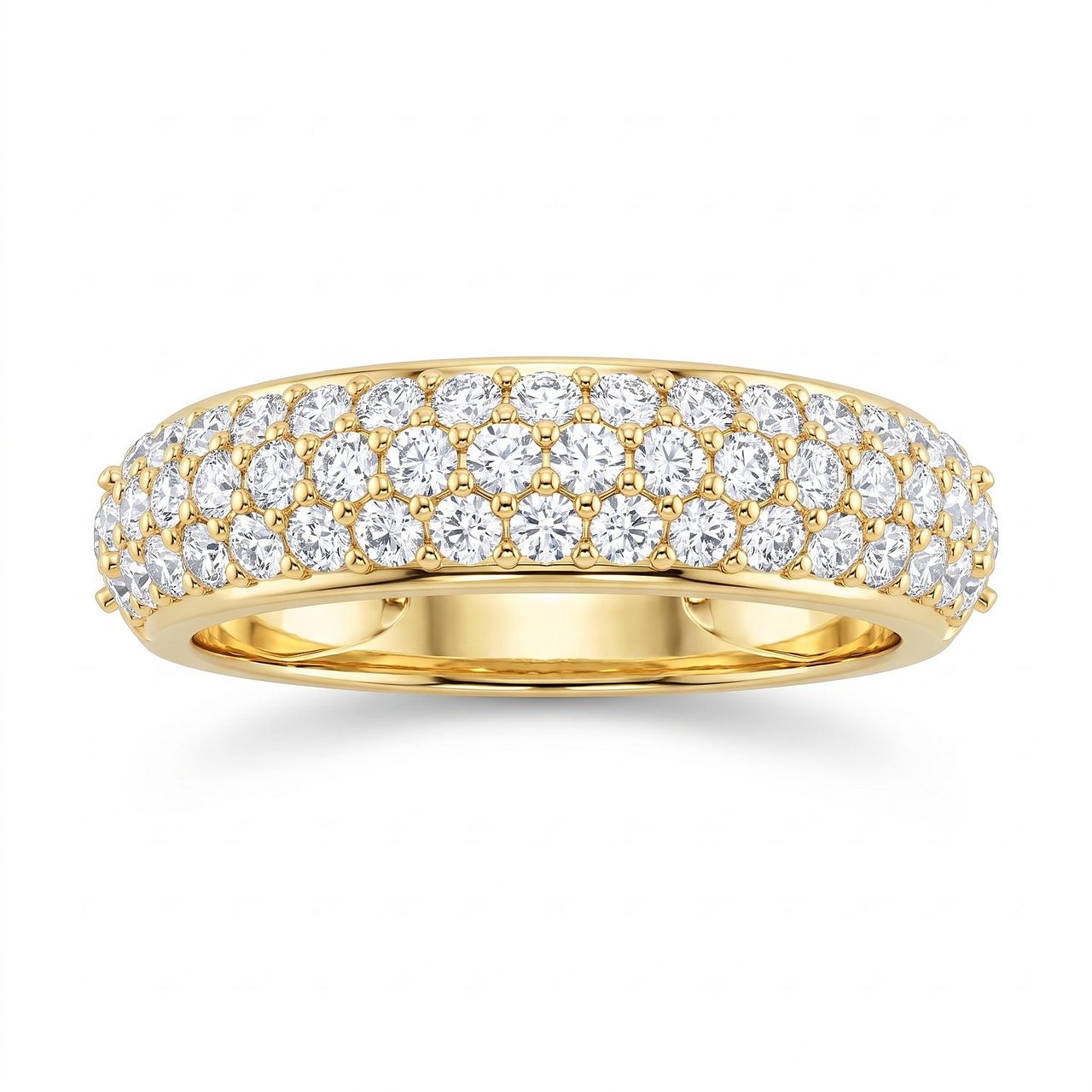 1.20 ct EF VS Lab Grown Diamond Single Row Wedding Band in 10k Yellow Gold - Fine Jewelry by JewelWeSell