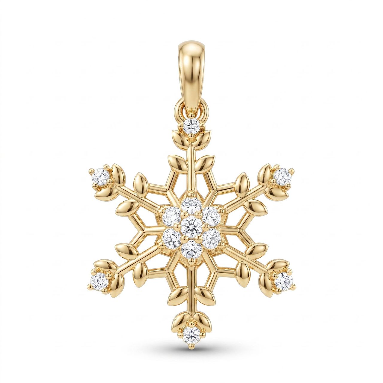 0.25 ct EF VS Lab Grown Diamond Nature Related Pendant in 10k Yellow Gold - Fine Jewelry by JewelWeSell