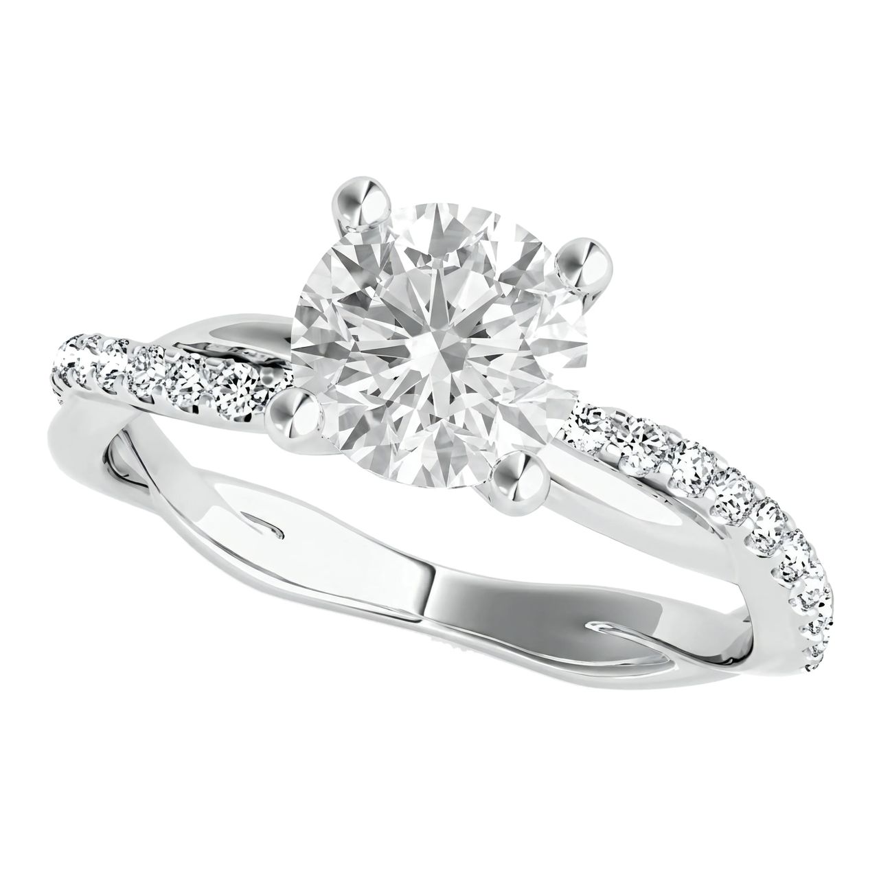 1.5 to 5.5 Carat Round Lab Grown Diamond Engagement Ring in 14K Gold - Fine Jewelry by JewelWeSell