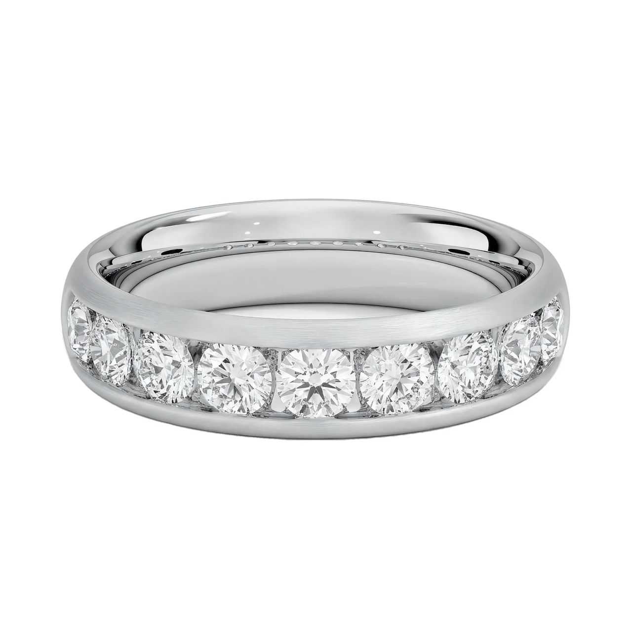 0.5 Carat Round Lab Grown Diamond Channel-Set Wedding Band in 14K White Gold - Fine Jewelry by JewelWeSell