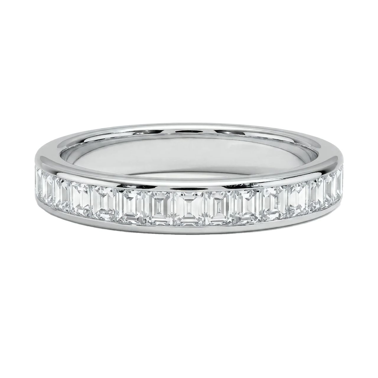 0.5 Carat Baguette Lab Grown Diamond Channel-Set Wedding Band in 14K White Gold - Fine Jewelry by JewelWeSell