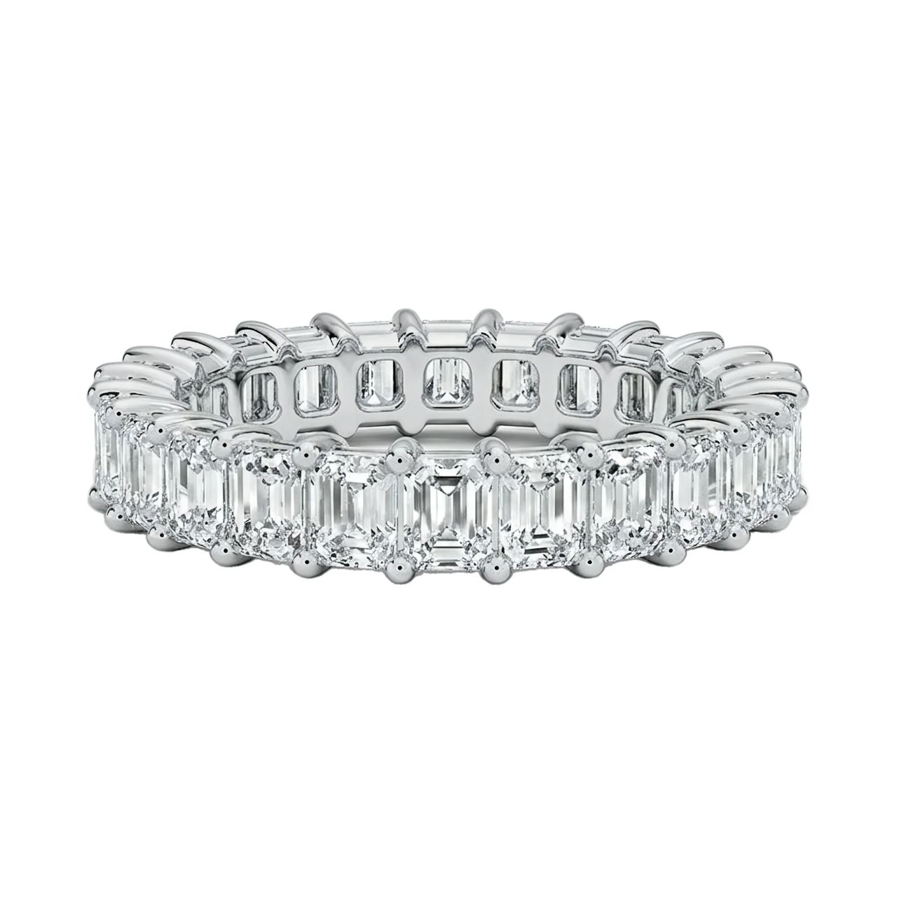 1 Carat Emerald Lab Grown Diamond Eternity Ring in 14K White Gold - Fine Jewelry by JewelWeSell