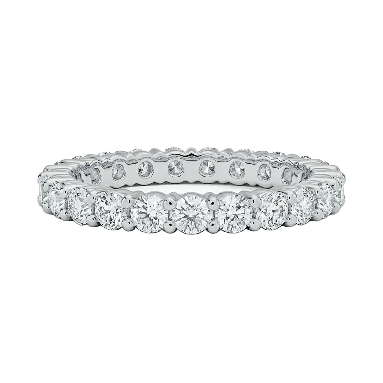 1 Carat Round Lab Grown Diamond Eternity Ring in 14K White Gold - Fine Jewelry by JewelWeSell