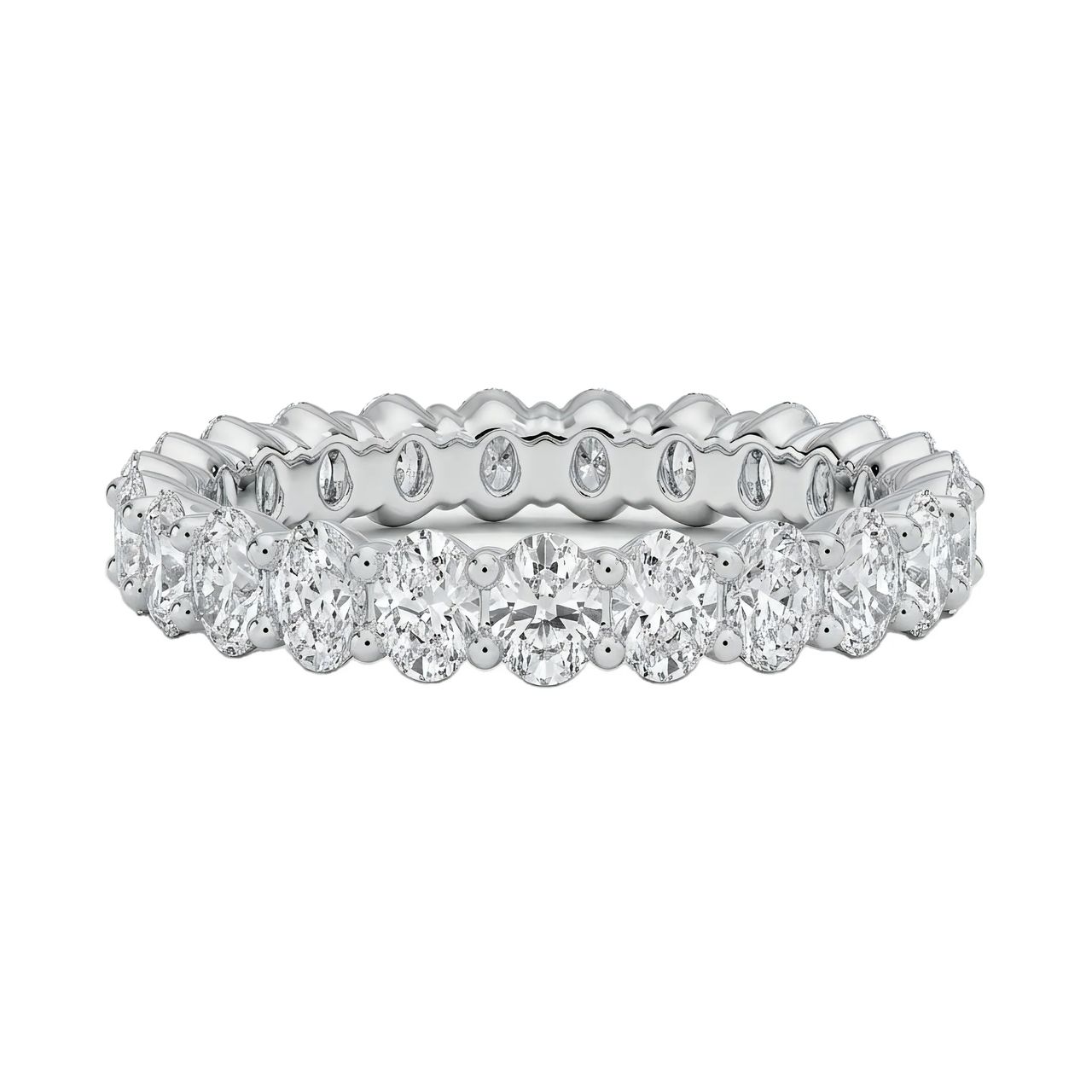 1 Carat Oval Lab Grown Diamond Eternity Ring in 14K White Gold - Fine Jewelry by JewelWeSell