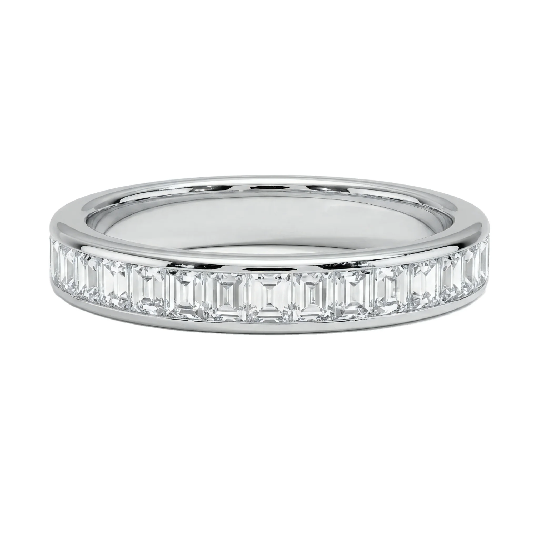 0.5 Carat Baguette Lab Grown Diamond Channel-Set Wedding Band in 14K White Gold