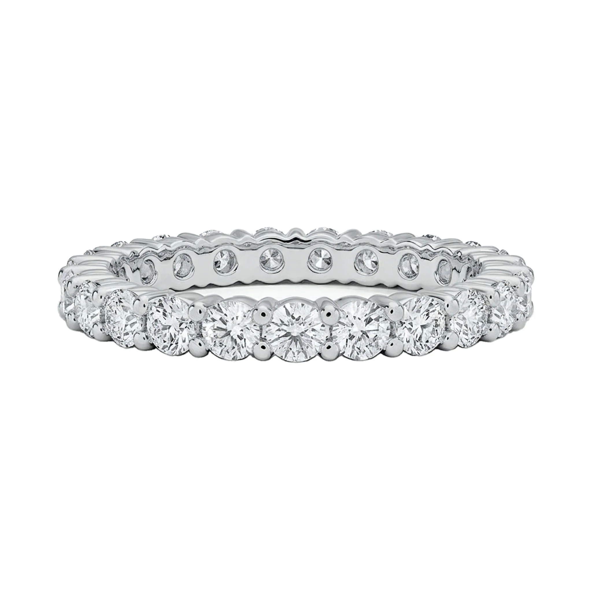 1 Carat Round Lab Grown Diamond Eternity Ring in 14K White Gold