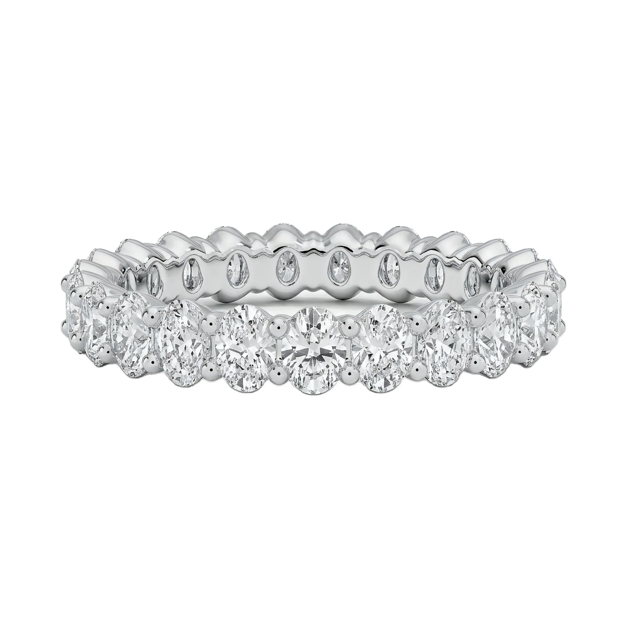 1 Carat Oval Lab Grown Diamond Eternity Ring in 14K White Gold