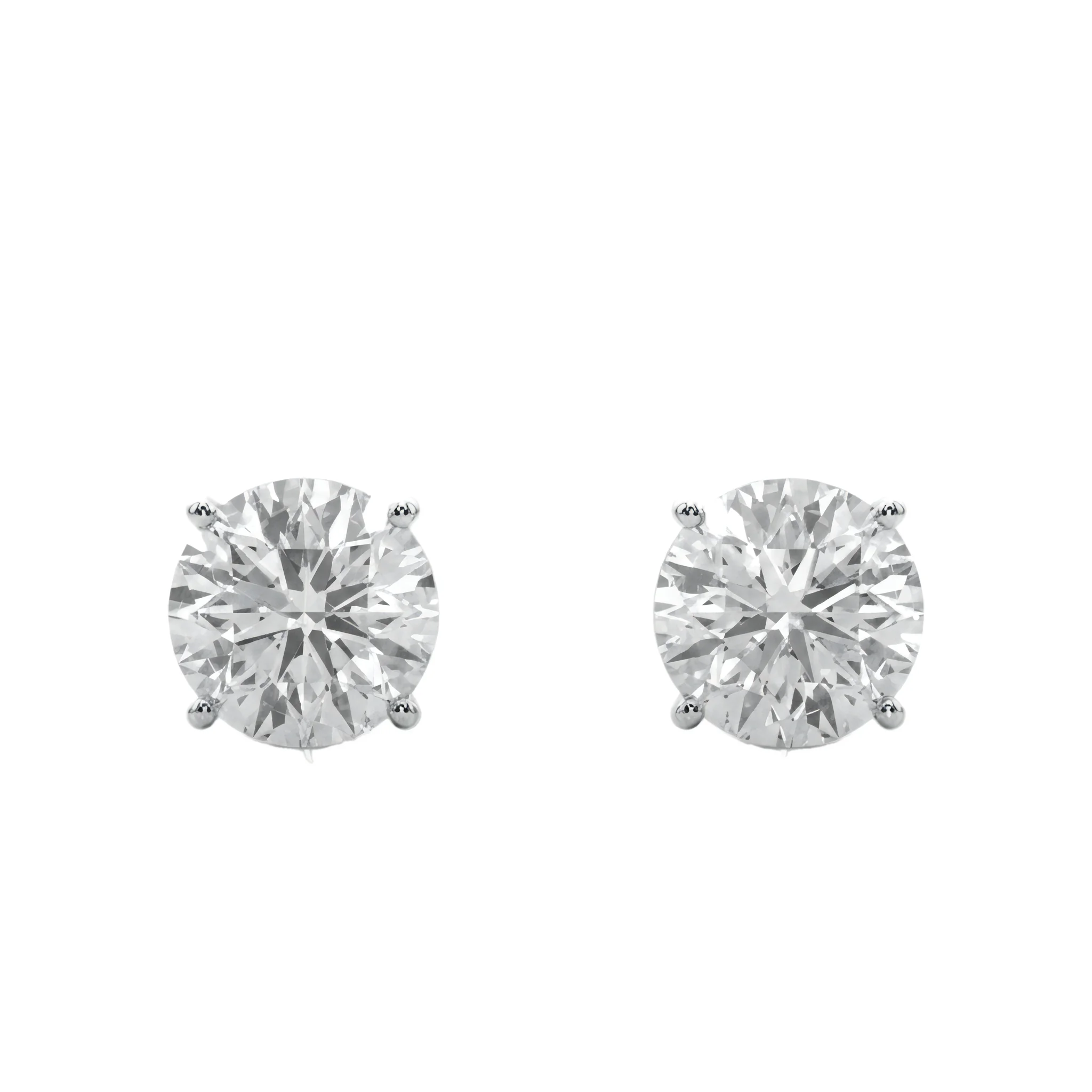 0.33 Carat Round Lab Grown Diamond Screw-Back Stud Earrings in 14K White Gold